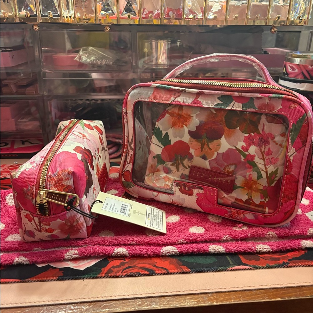 Ted Baker London Floral Pink four piece Travel Bag Set
